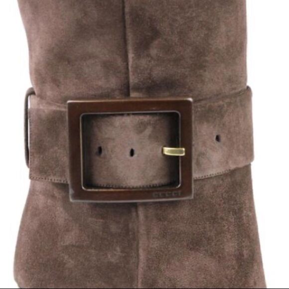 Gucci Brown Suede Kesha Buckle Knee High 38EU Boot - Picture 11 of 16